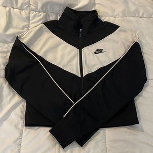 Cropped black and white nike sweater